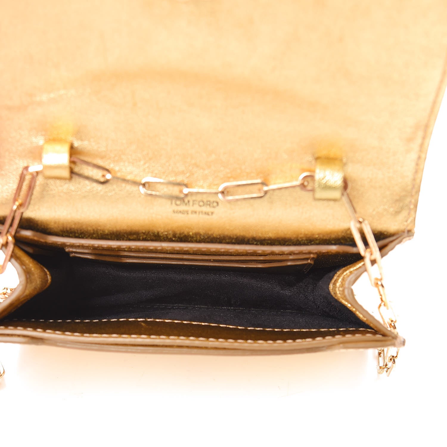Tom Ford Metallic Calfskin Icon Disco Bag Gold 5 of 14