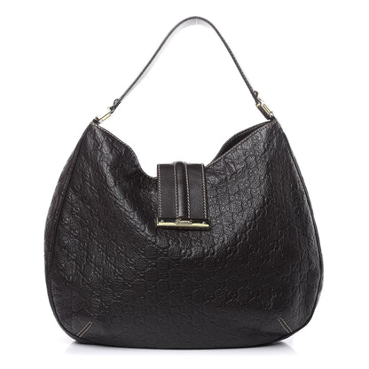 Gucci Guccissima Large New Ladies Web Hobo Dark Brown 1 of 13