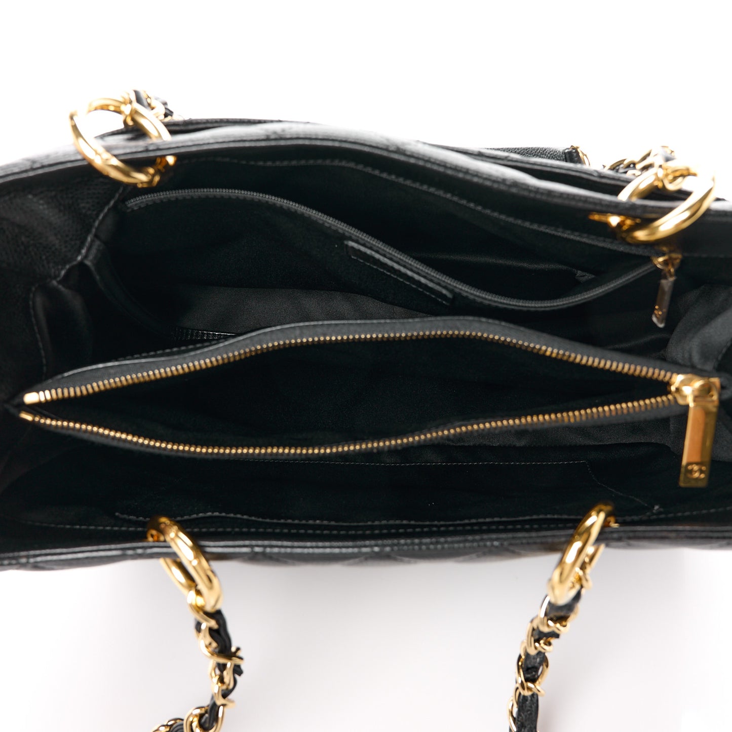 Caviar Quilted Grand Shopping Tote GST Black