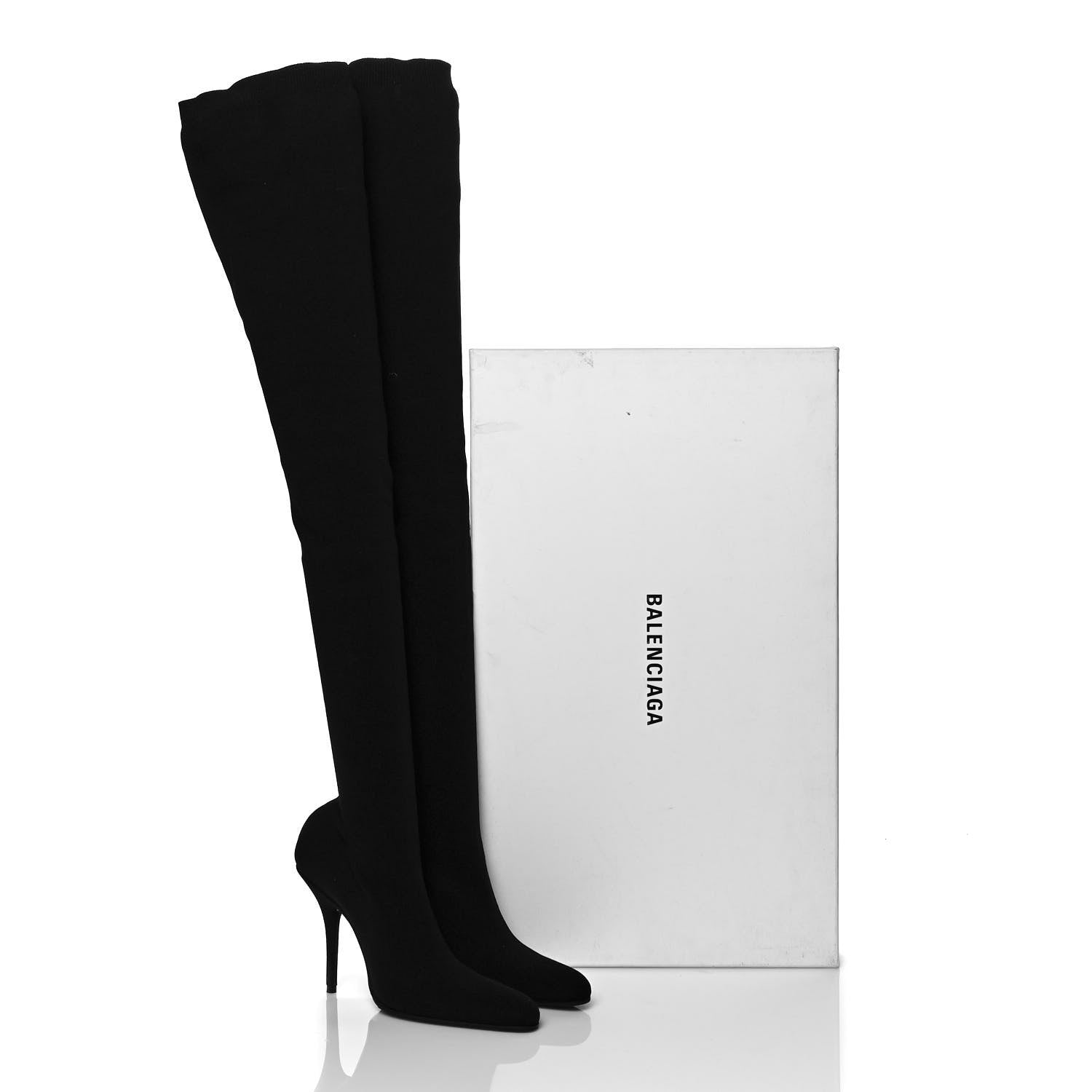 Balenciaga Spandex Round Toe Knife Thigh High Boots 38 Black 7 of 7