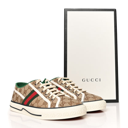 Gucci GG Monogram Web Mens 1977 Tennis Sneakers 8.5 Beige Ebony Mystic White 8 of 8