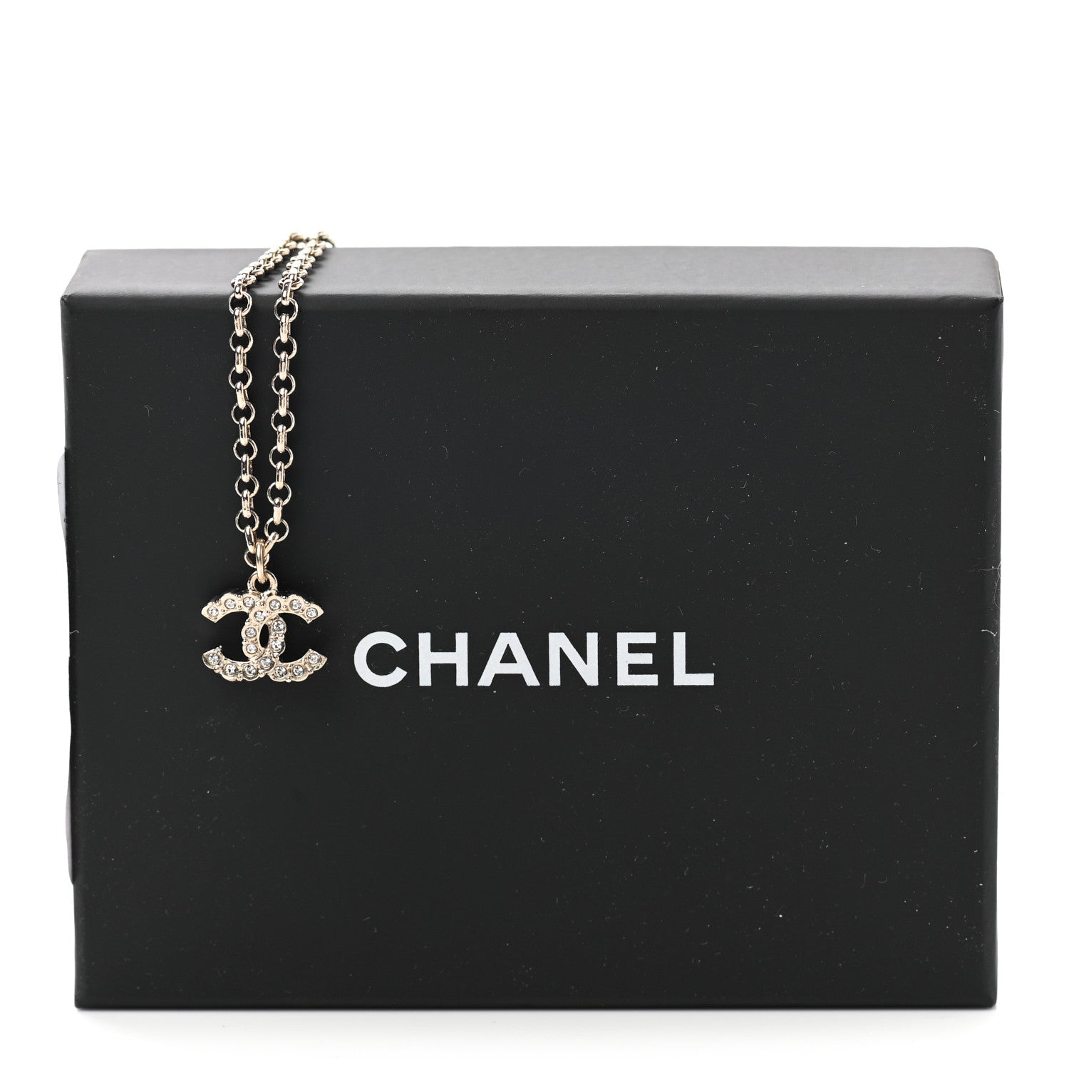 Chanel Pearl Crystal CC Pendant Necklace Silver 7 of 7