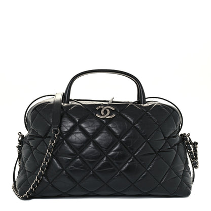 Chanel Aged Calfskin Small Bowling Bag Black 1 of 10