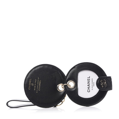 Chanel Lambskin Quilted Round Luggage Tag Black 4 of 7