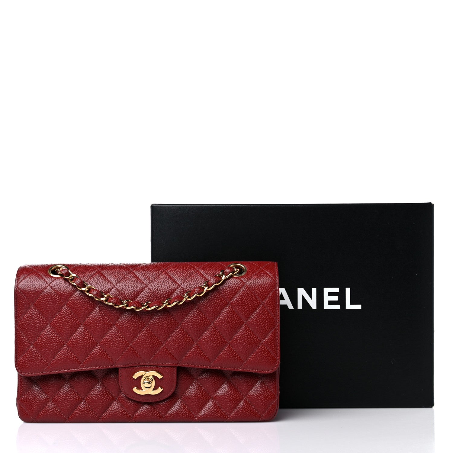Chanel Caviar Quilted Medium Double Flap Bordeaux 10 of 10