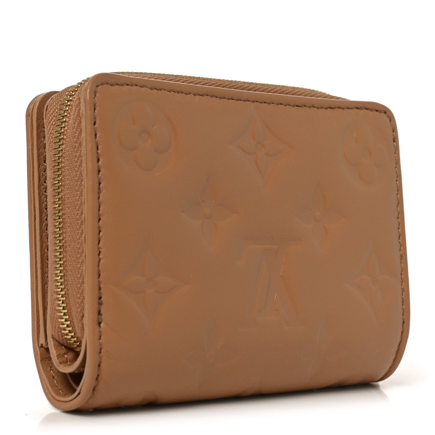 Louis Vuitton Lambskin Embossed Monogram Lou Coussin Wallet Camel 3 of 7