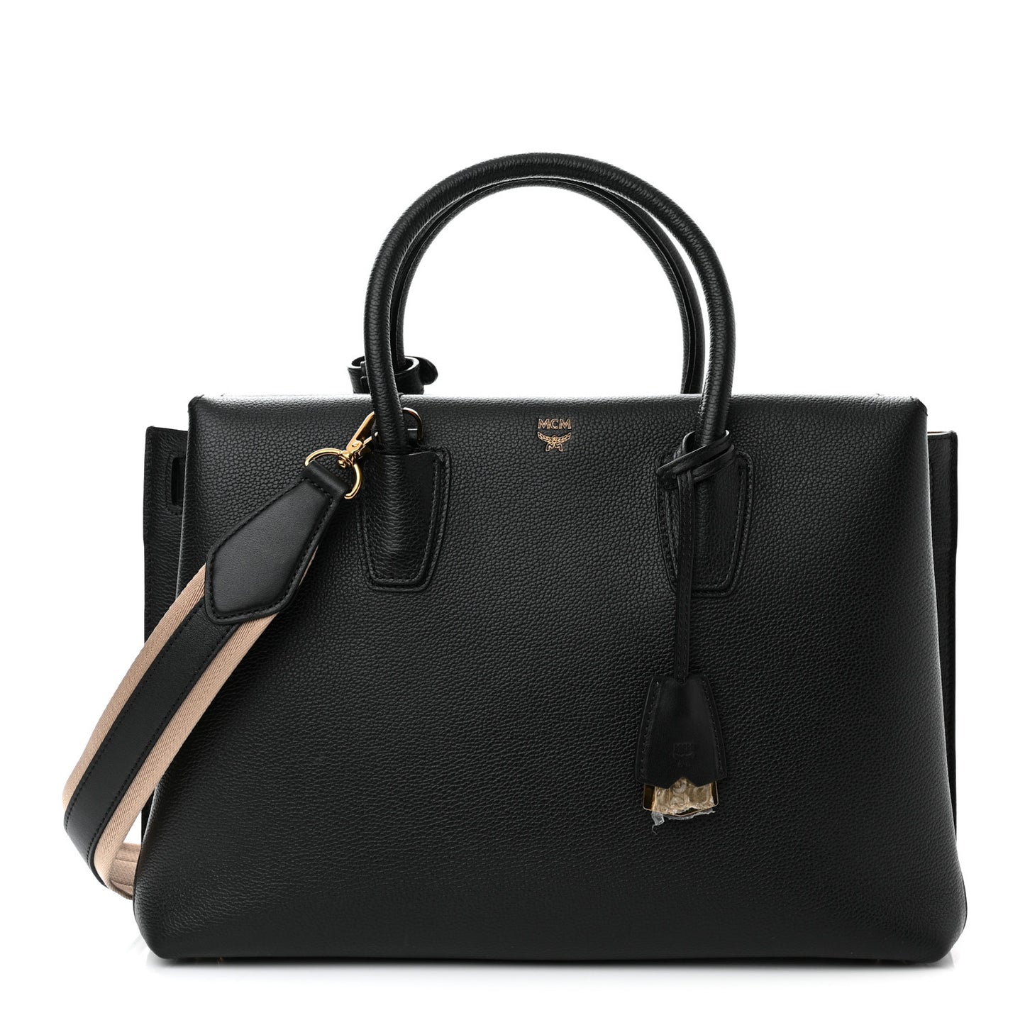 Grained Calfskin Large Milla Tote Black