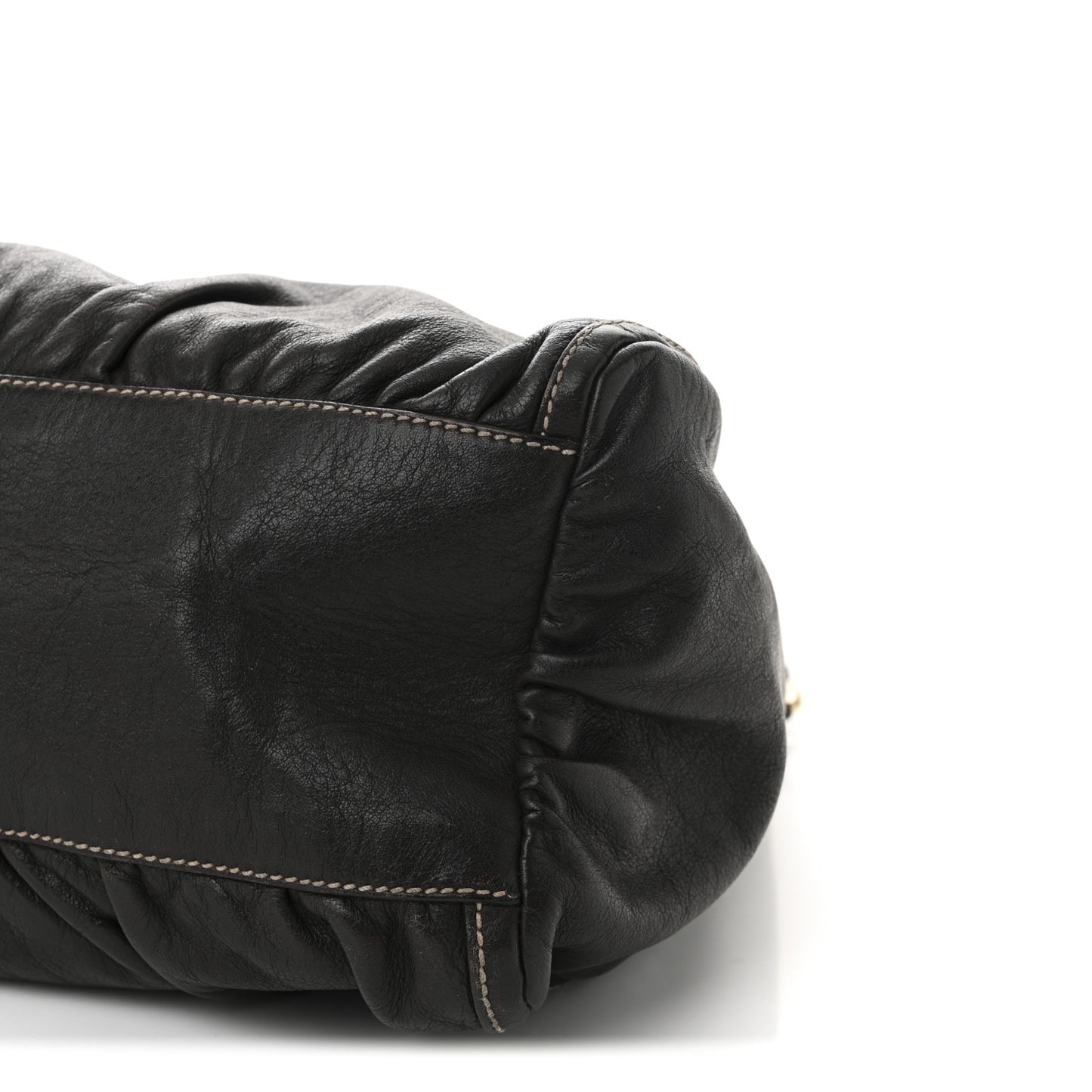 Calfskin Large D Gold Ring Hobo Chocolate