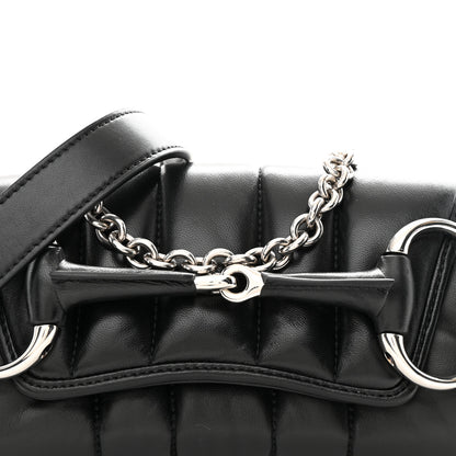 Gucci Nappa Vertical Matelasse Small Maxi Horsebit Chain Shoulder Bag Black 14 of 19