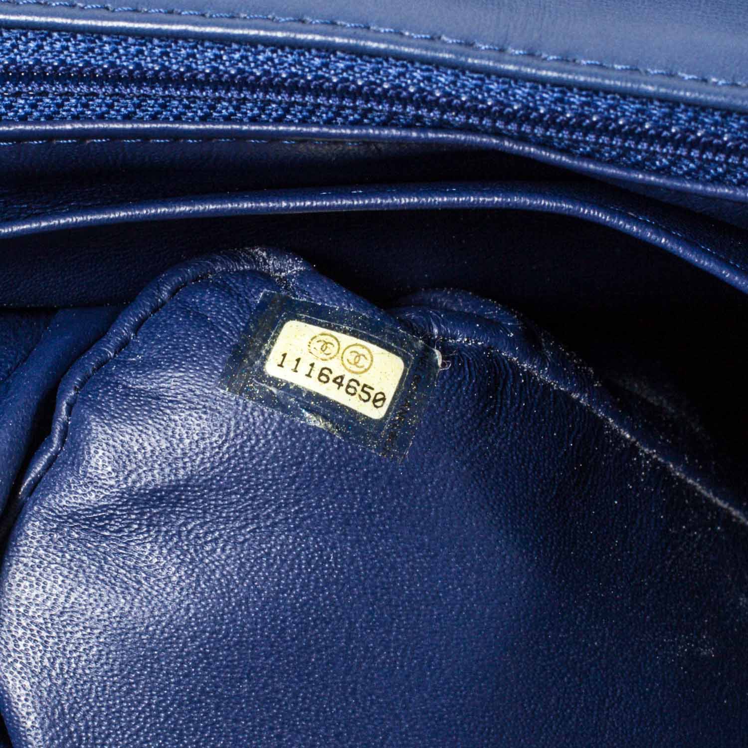 Chanel Calfskin Perforated Jumbo Flap Blue 9 of 9