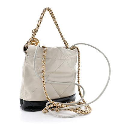 Chanel Shiny Calfskin Mini Chanel 22 Light Gray Black 3 of 10