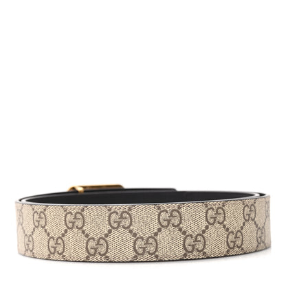 Gucci GG Supreme Monogram Reversible GG Marmont Belt 90 36 Beige Ebony New Acero 2 of 6
