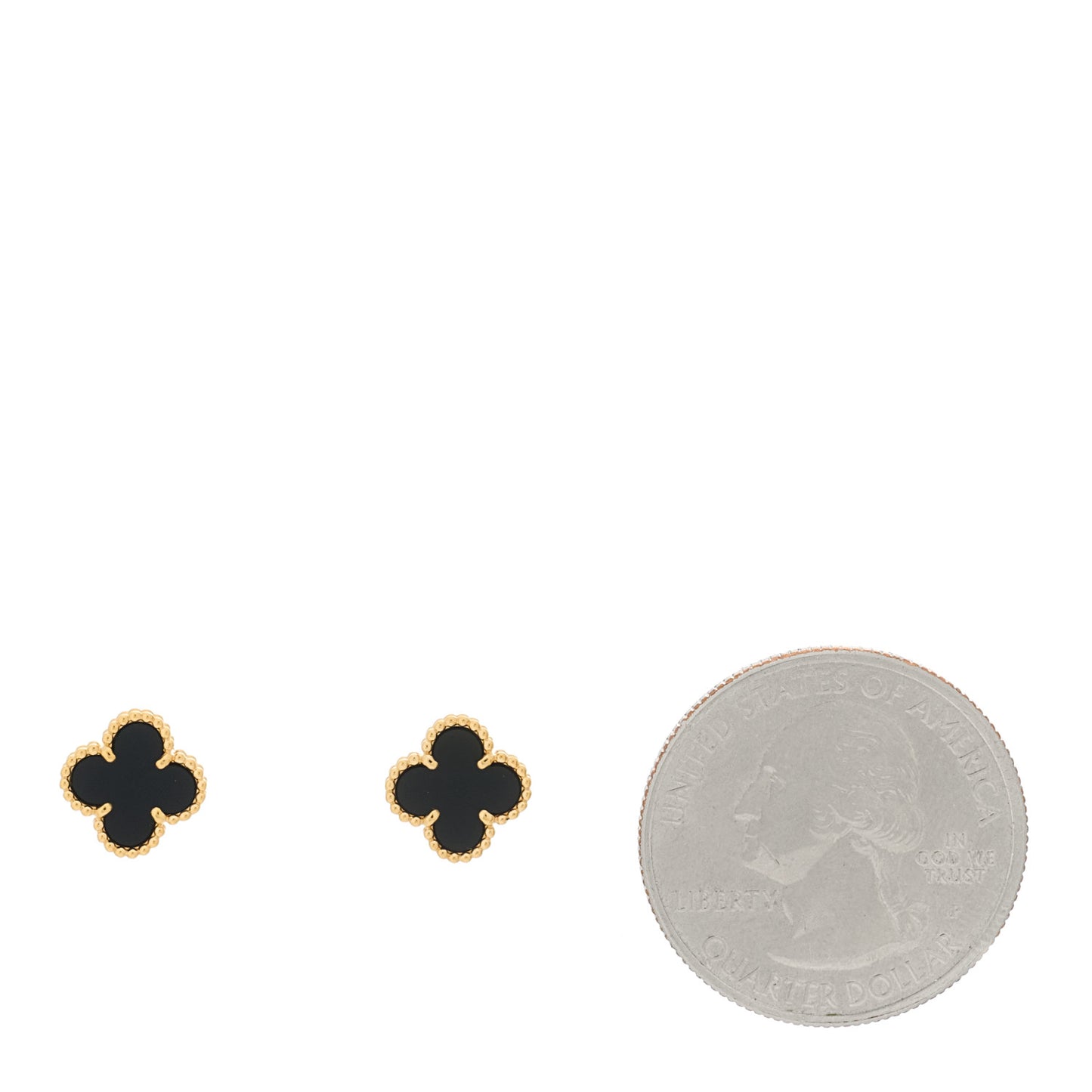 18K Yellow Gold Black Onyx Sweet Alhambra Earrings