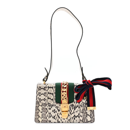 Gucci Snakeskin Small Sylvie Shoulder Bag Roccia 1 of 11