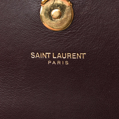 Saint Laurent Snakeskin Small Classic Monogram Kate Tassel Satchel Bordeaux 5 of 9