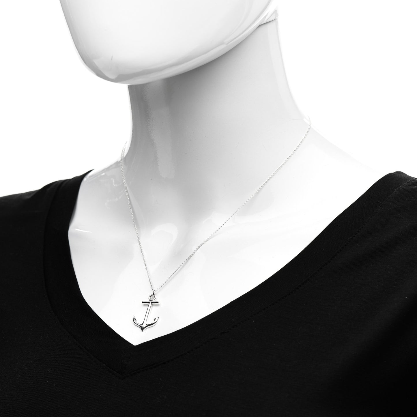 Sterling Silver Anchor Pendant Necklace