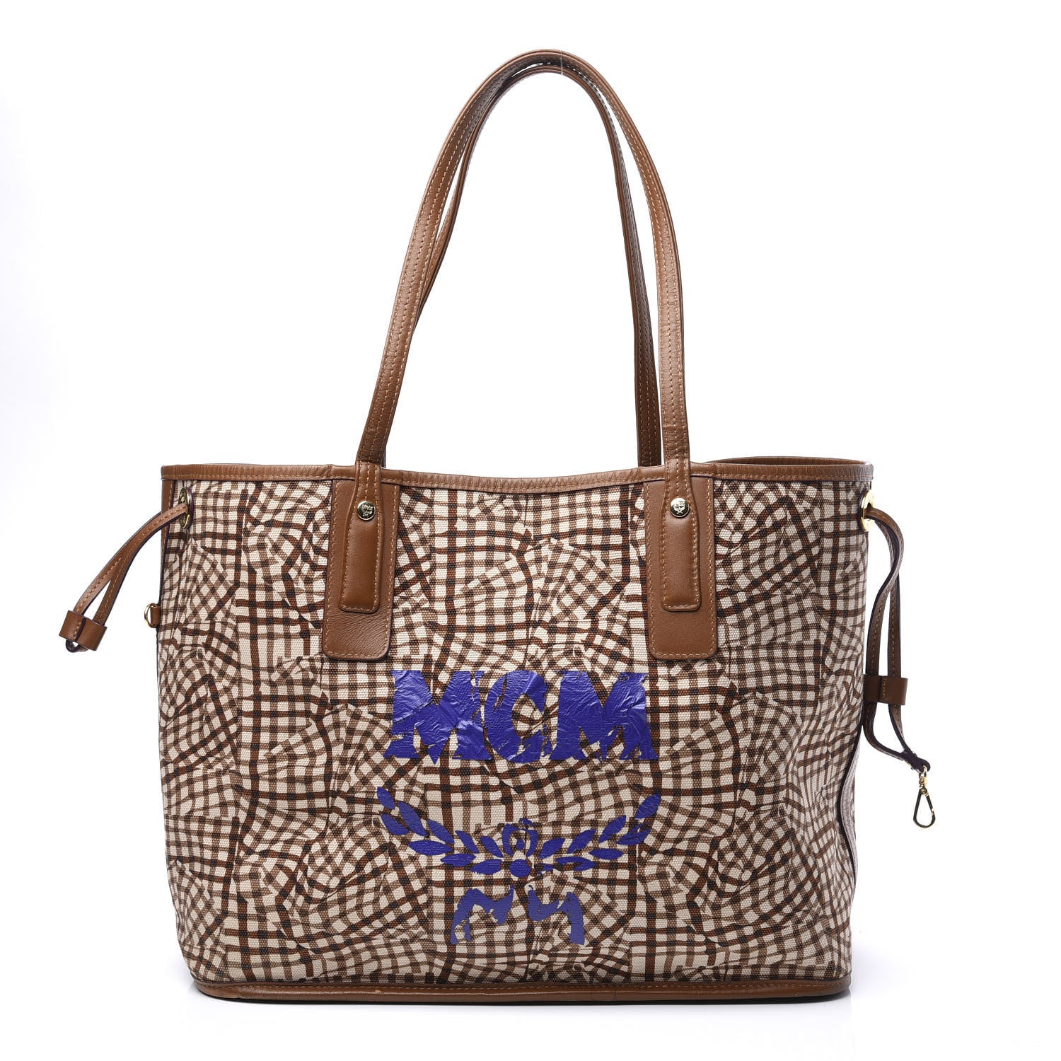 MCM Visetos Medium Liz Reversible Shopper Tote Cognac 11 of 17