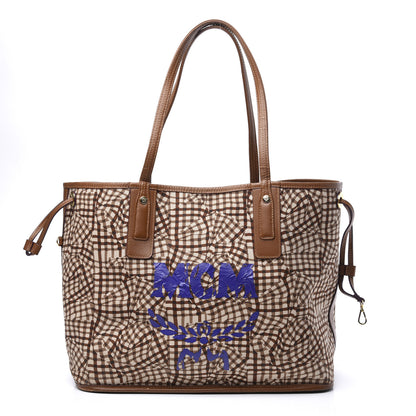 MCM Visetos Medium Liz Reversible Shopper Tote Cognac 11 of 17