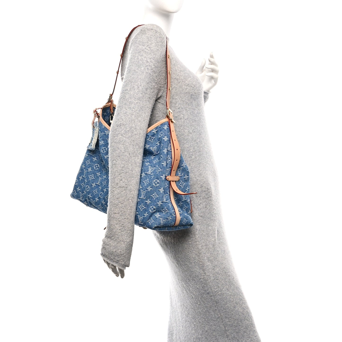 Monogram Denim CarryAll MM Blue