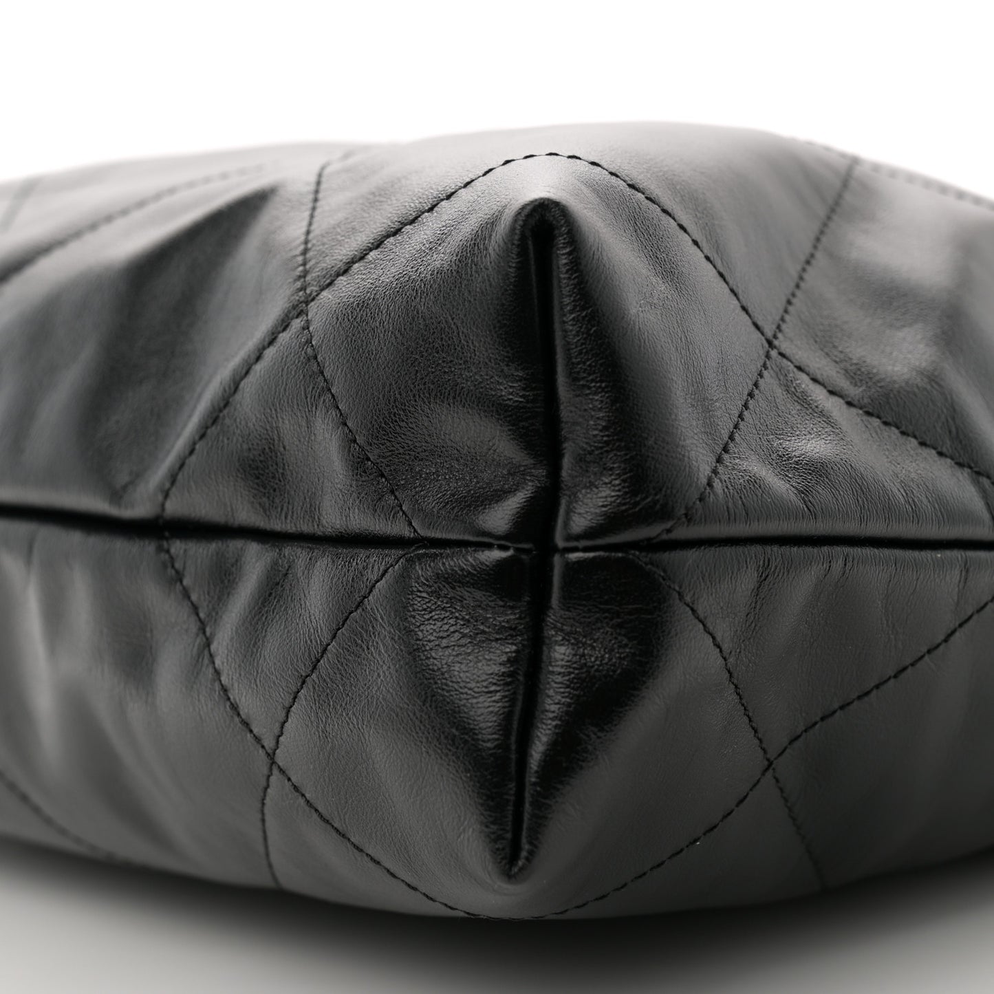 Shiny Calfskin Quilted Small Chanel 22 Black