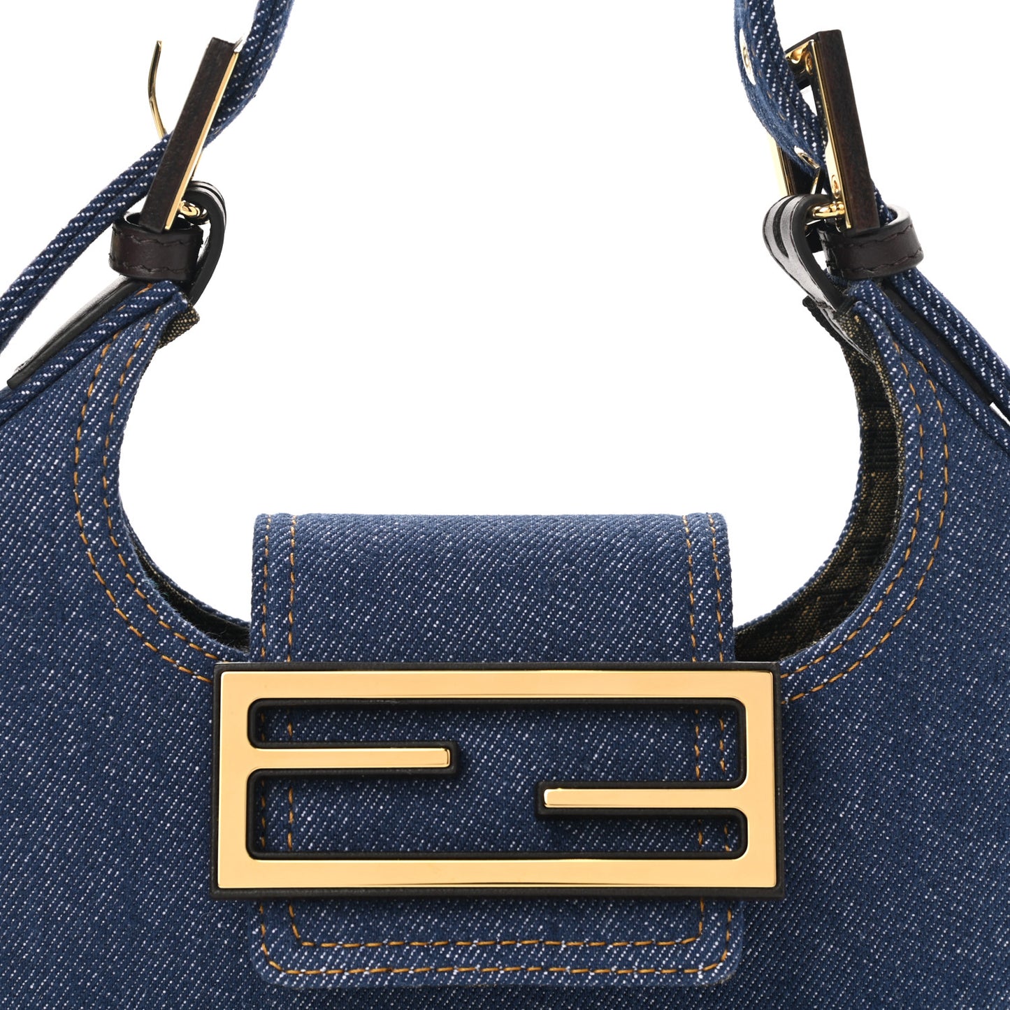 Denim Vitello King Cuoio Mini Cookie Hobo Bag Blue Ebano