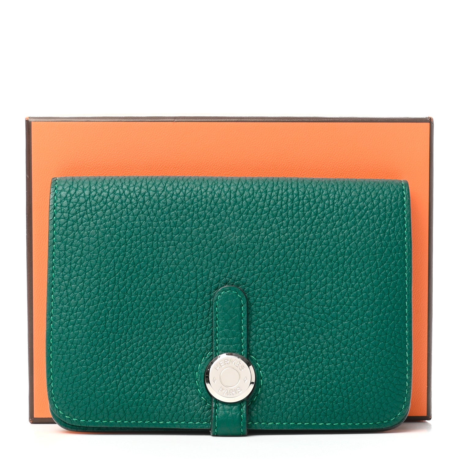 Hermes Togo Dogon Compact Wallet Malachite 8 of 8