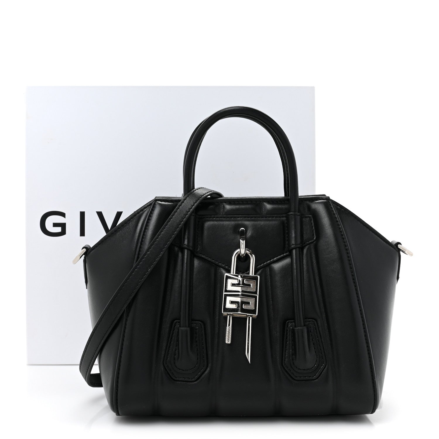 Givenchy Box Calfskin Padded Mini Lock Antigona Shoulder Bag Black 16 of 16