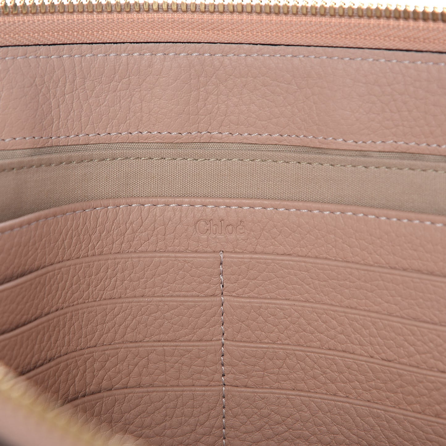 Calfskin Alphabet Flat Pouch Clutch Blush Nude