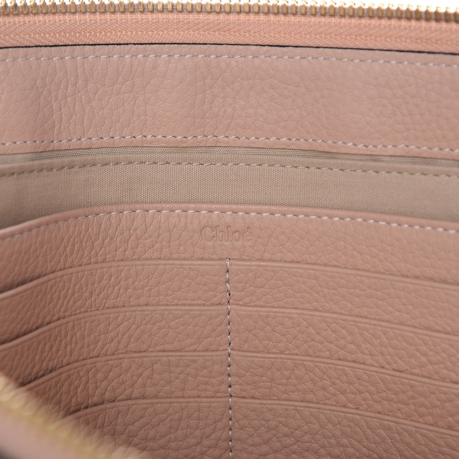 Chloe Calfskin Alphabet Flat Pouch Clutch Blush Nude 6 of 6