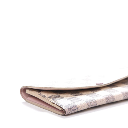 Louis Vuitton Damier Azur Emilie Wallet Rose Ballerine 6 of 16