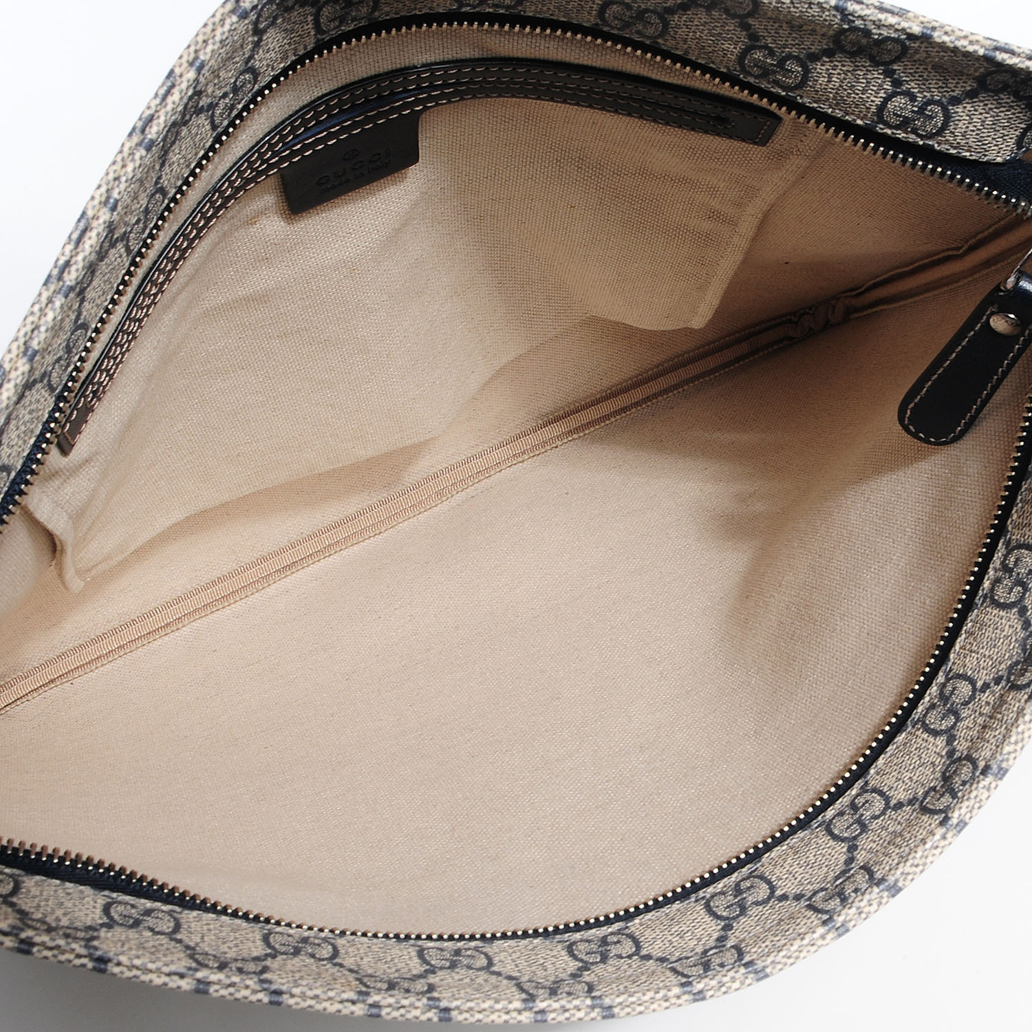 Gucci GG Plus Monogram Large Flat Messenger Bag Beige Blue 5 of 7