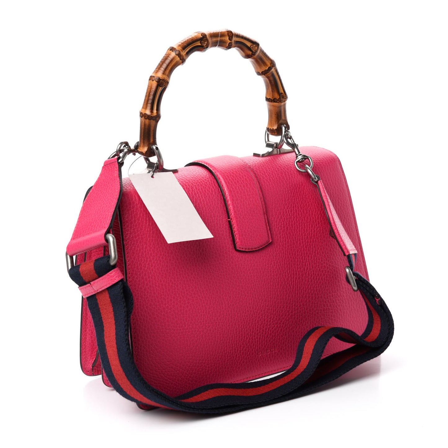 Dollar Calfskin Crystal Web Medium Dionysus Bamboo Top Handle Bag Box Pink Black Diamond