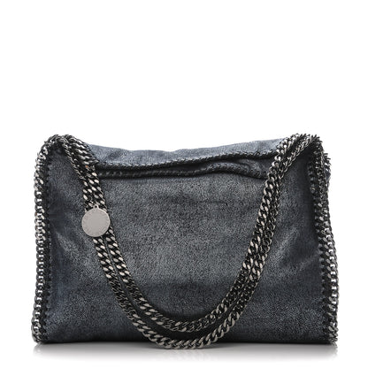 Stella McCartney Metallic Shaggy Deer Small Falabella Tote Navy 1 of 6