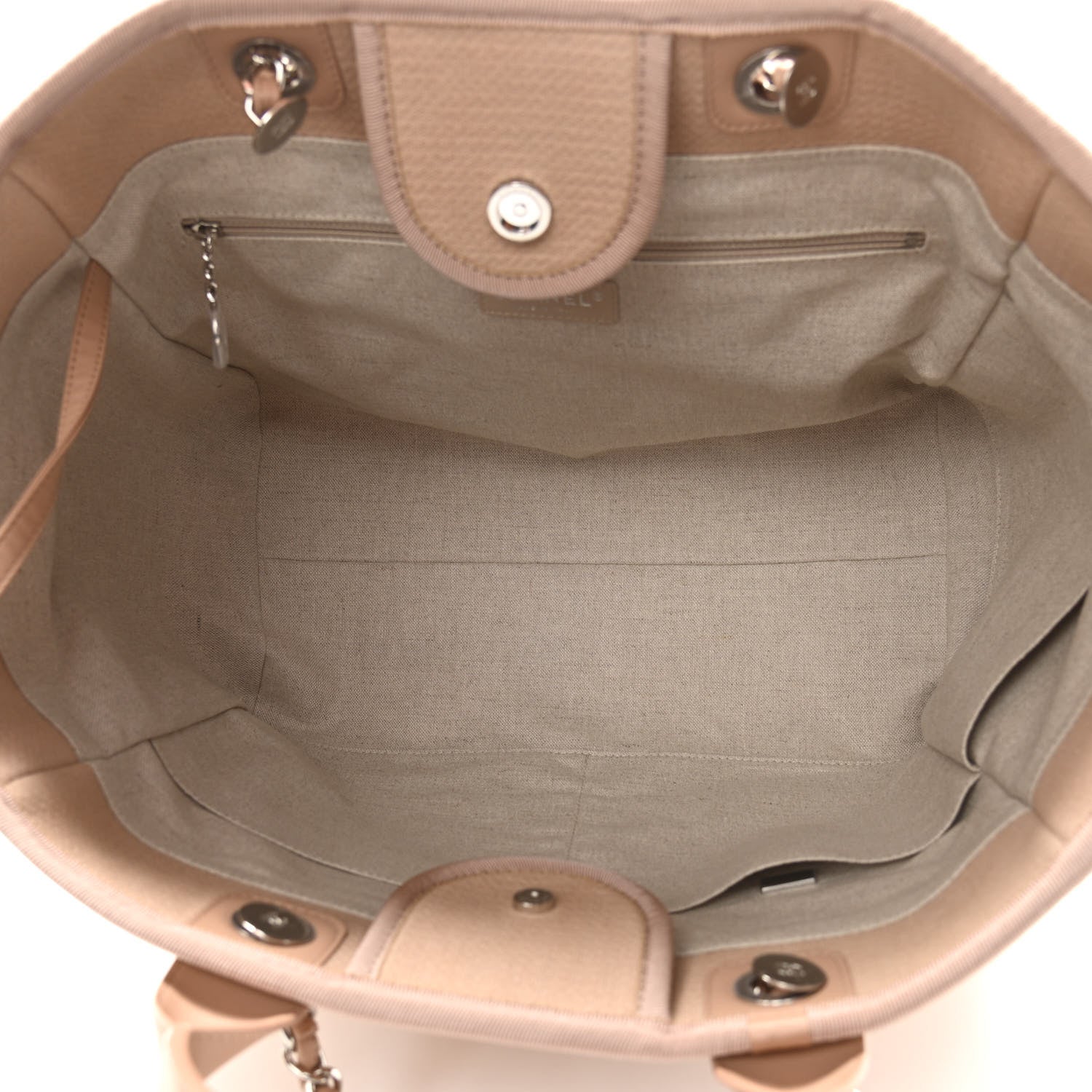 Chanel Mixed Fibers Medium Deauville Tote Beige 6 of 10