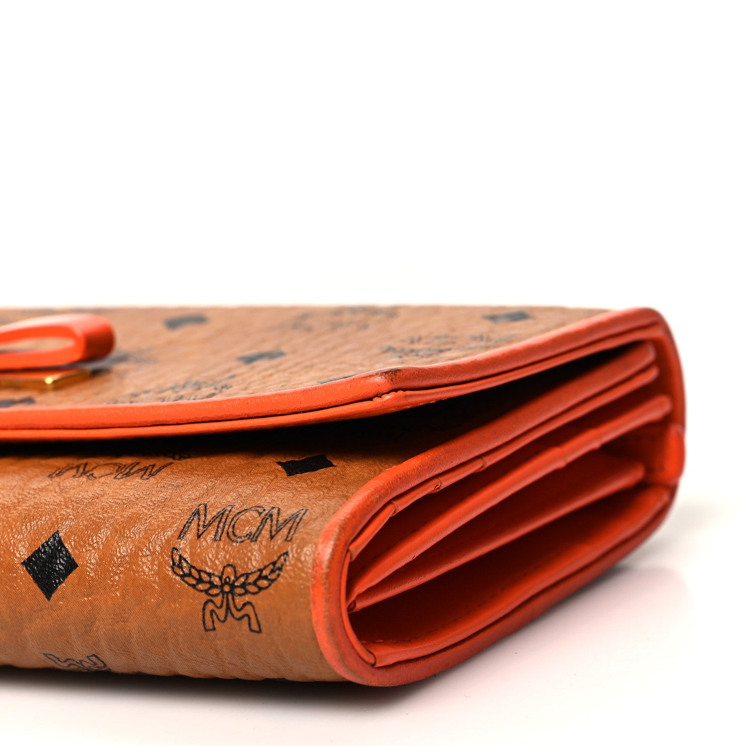 MCM Visetos Mina Long Trifold Wallet Cognac 10 of 12