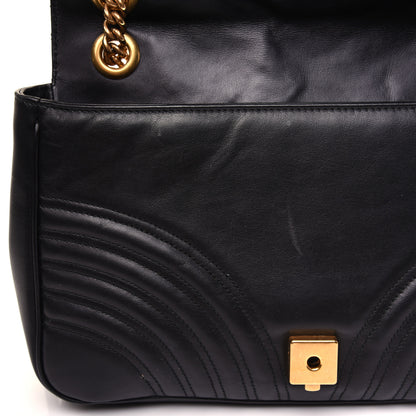Gucci Calfskin Matelasse Medium GG Marmont Shoulder Bag Black 12 of 18