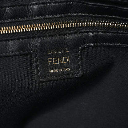 Fendi Nappa FF 1974 Embossed Large Baguette Black 6 of 10