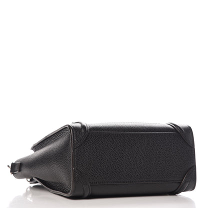 Celine Drummed Calfskin Nano Luggage Black 4 of 8