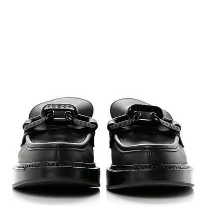 Louis Vuitton Calfskin Oversized Chain Academy Loafers 39.5 Black 2 of 8