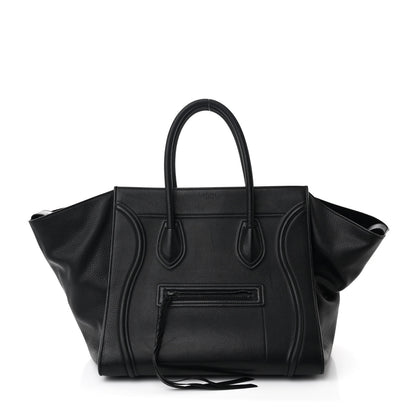 Celine Supple Calfskin Medium Phantom Luggage Black 1 of 11