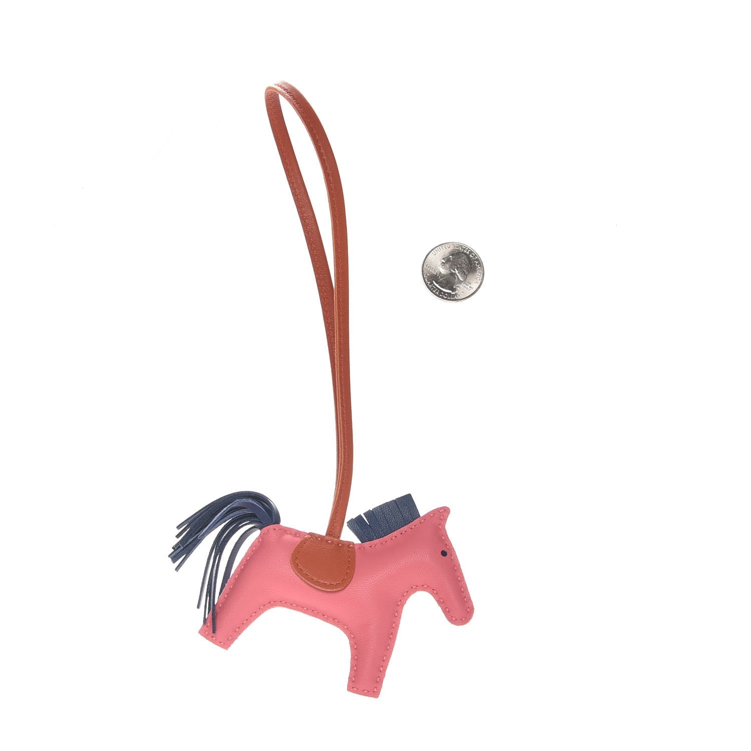 Hermes Milo Lambskin Grigri Rodeo Bag Charm PM Rose Azalee Cornaline Bleu De Malte 2 of 4