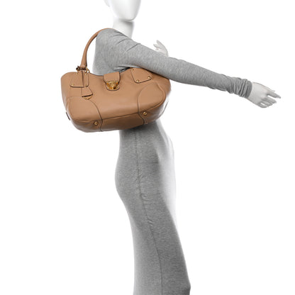 Prada Vitello Daino Pushlock Tote Sughero 2 of 11