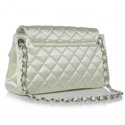 Chanel Satin Quilted Medium Flap Mint Green 3 of 9