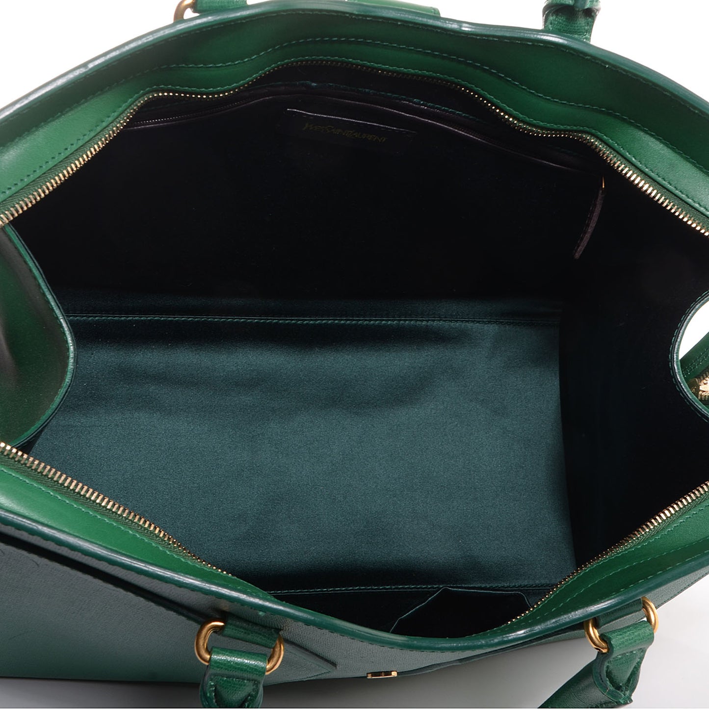 Textured Leather Large Cabas ChYc Dark Green