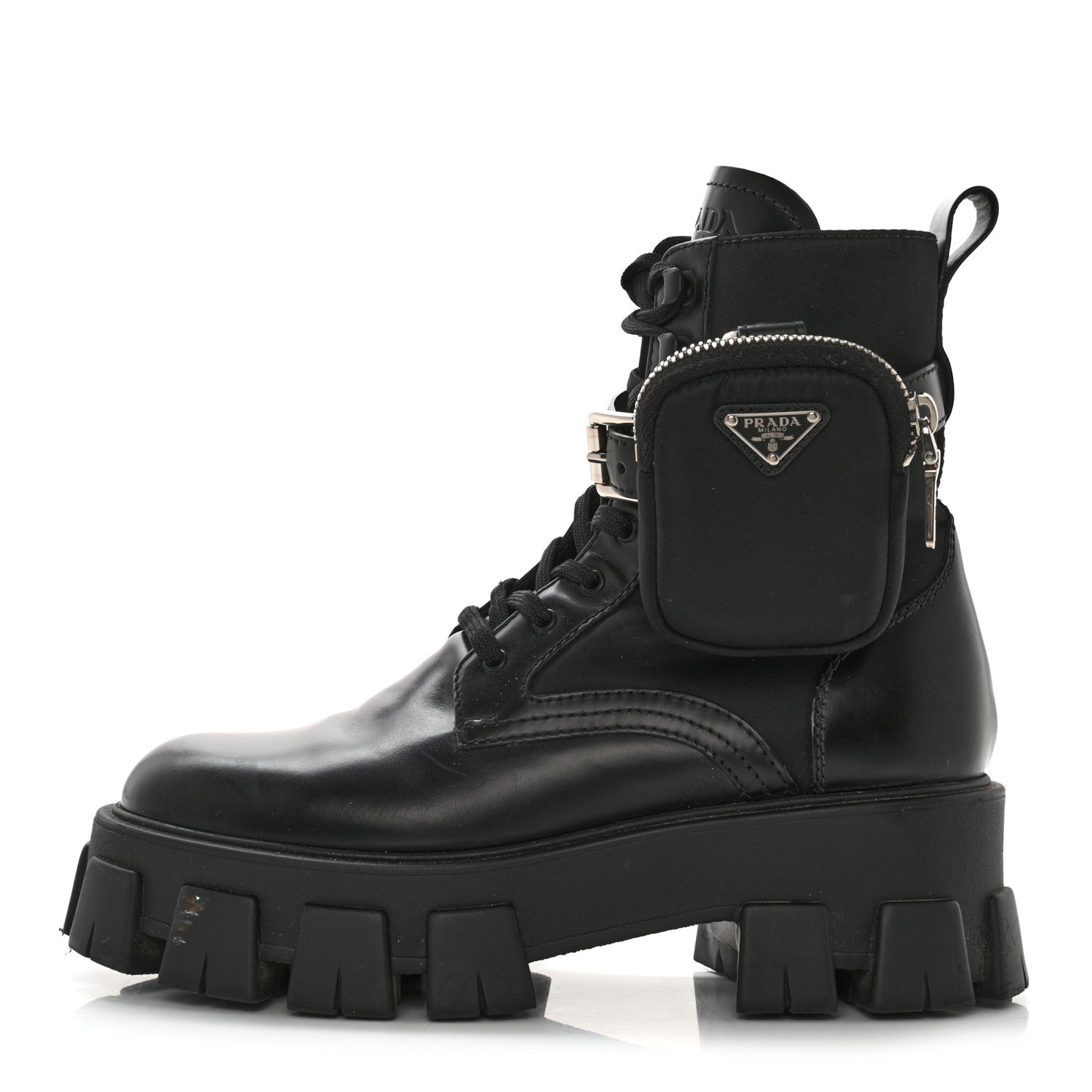 Spazzolato Rois Nylon Metal Triangle Logo Monolith Pouch Pocket 55mm Boots 39 Black