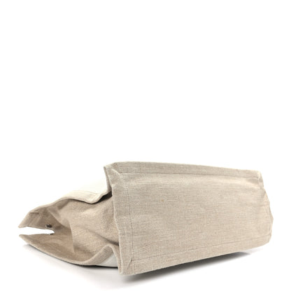Saint Laurent Linen Calfskin Rive Gauche Tote Optic White 4 of 8