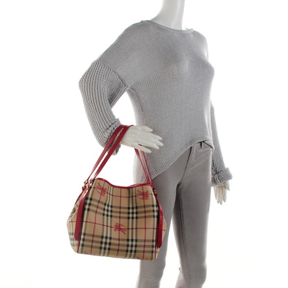Burberry Haymarket Check Small Canterbury Tote Military Red 2 of 9