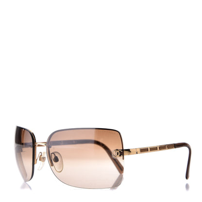 Chanel Square CC Sunglasses Gold 1 of 8