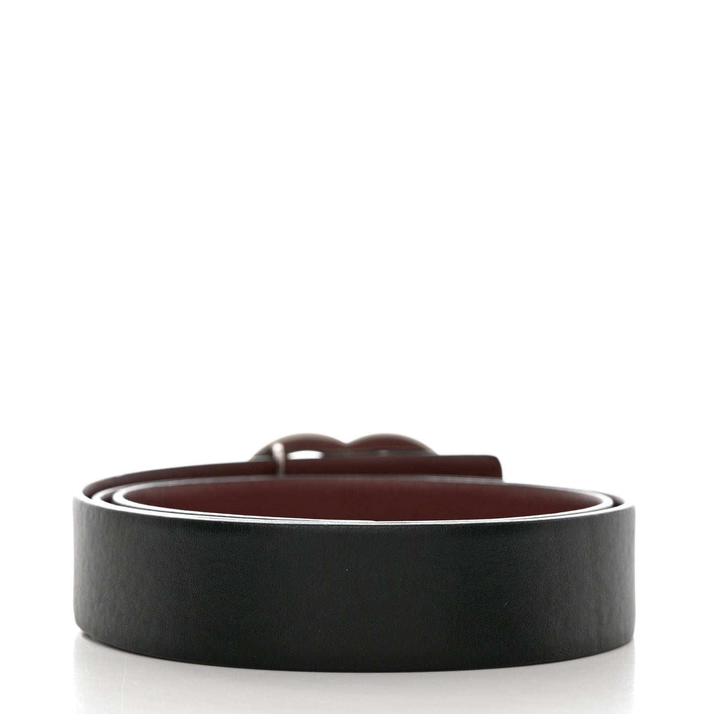 Calfskin CC Reversible Belt 80 32 Black Burgundy