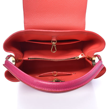 Louis Vuitton Taurillon Capucines MM Hibiscus Flamingo 5 of 10
